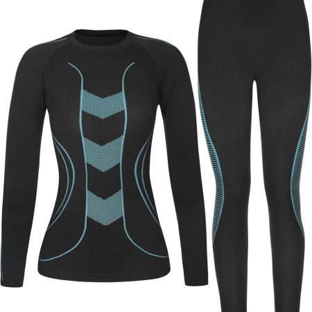 Roadbox Thermal Underwear for Women - Warm Base Layer Long Johns Top & Bottom Set Skiing Cold Weather Winter