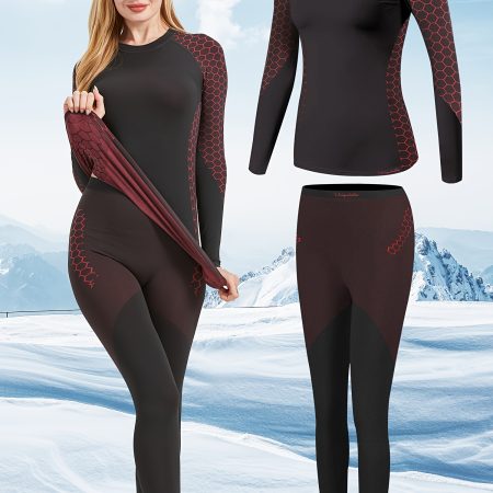 Thermal Underwear Women Ultra-Soft Long Johns Set, Base Layer Skiing Winter Warm Top & Bottom