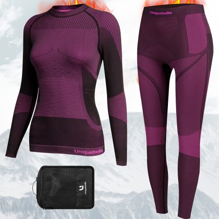 Thermal Underwear Women Ultra-Soft Long Johns Set, Base Layer Skiing Winter Warm Top & Bottom