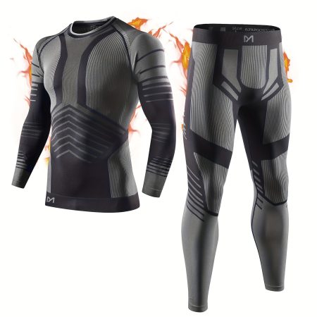 MEETHOO Mens Thermal Underwear Fleece Base Layer Top & Bottom Set Insulated Long Johns